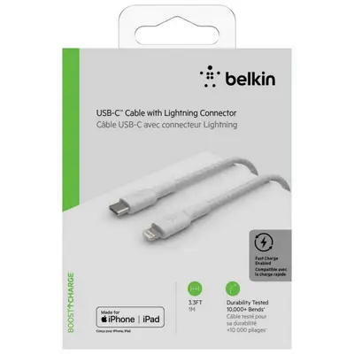 Belkin BoostCharge 1m UCB-C to Lightning Cable - White